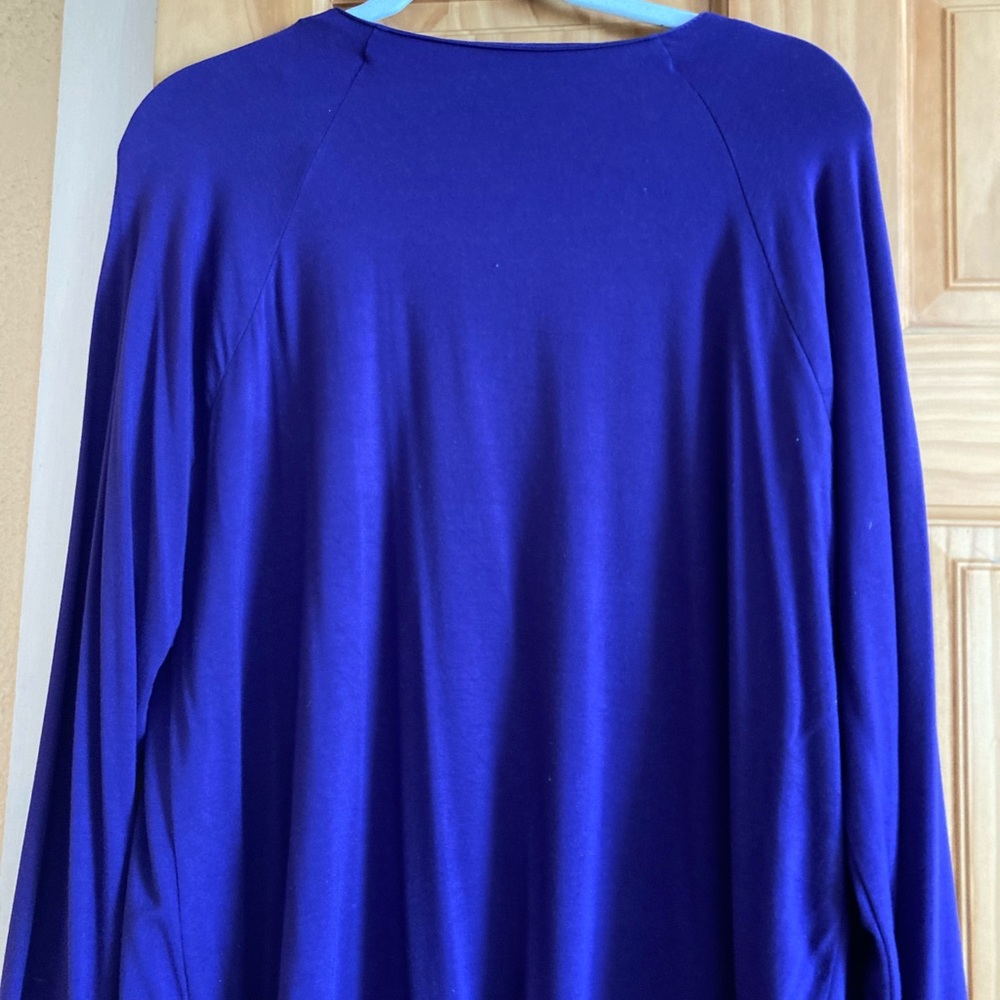 Calvin Klein purple knit top with zipper trim - Picture 3 of 3
